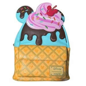 Disney Loungefly Mickey Ice Cream Sundae Mini Backpack